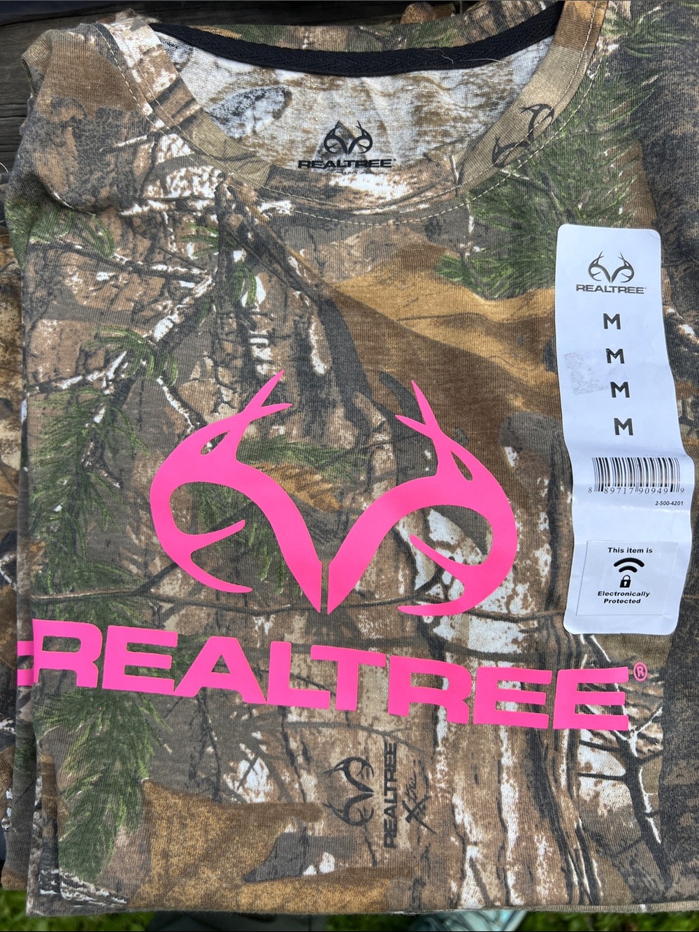 Realtree Camo Tee with Bright Pink Logo